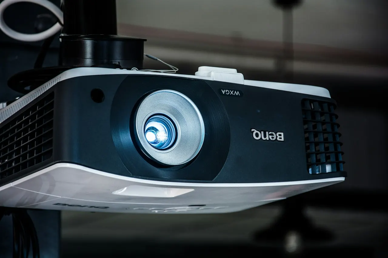 BenQ projector front view showing the lens